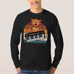 Vintage Synthesizer Cat Retro Synth Vaporwave Keyb T-Shirt