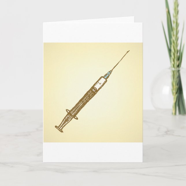 Vintage Syringe Medical Healthcare Sketch  Card (Front)