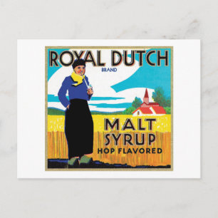 Vintage Syrup Food Product Label Postcard