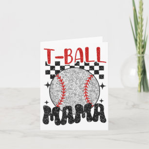 Vintage T-ball Mama Softball Mum Chequered Print M Card