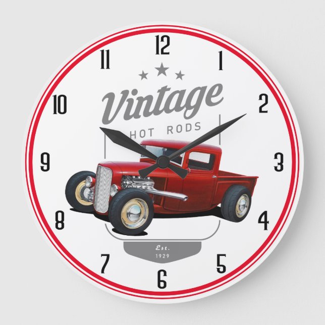 Vintage T Bucket Large Clock (Front)