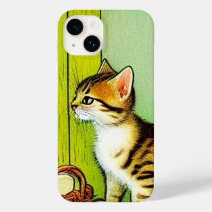 Vintage Tabby Cat Illustration Case-Mate iPhone 14 Case