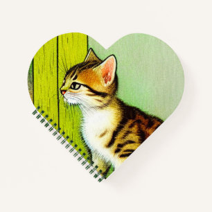 Vintage Tabby Cat Illustration Notebook