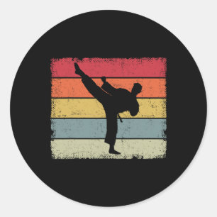 Vintage Taekwondo Karate Martial Arts Lover Girls Classic Round Sticker