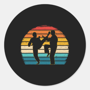 Vintage Taekwondo Korean Martial Arts Kickboxing R Classic Round Sticker