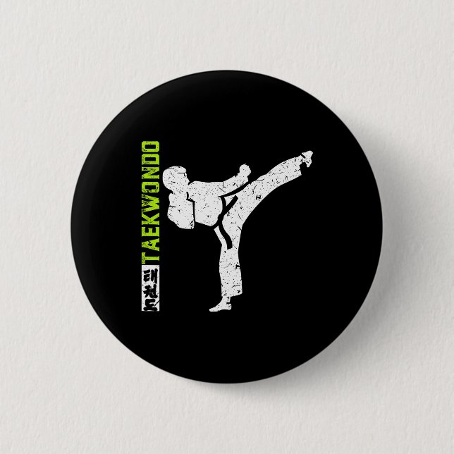 Vintage Taekwondo The Kick  6 Cm Round Badge (Front)