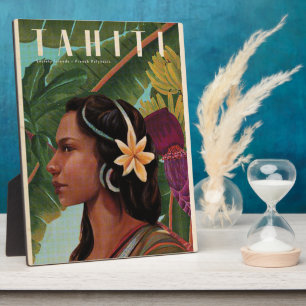 Vintage Tahiti Island girl Plaque