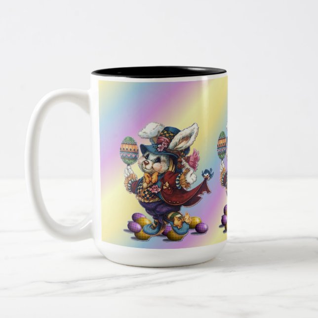 Vintage Tailcoat Easter Bunny Coffee Mug (Left)