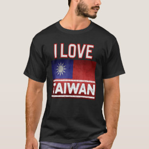 Vintage Taiwanese Flag I Love Taiwan T-Shirt
