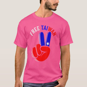 Vintage Taiwanese Flag Peace Sign Hand Keep Taiwan T-Shirt