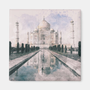 Vintage Taj Mahal Magnet – Agra India Travel
