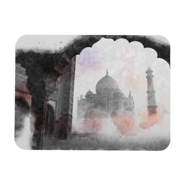 Vintage Taj Mahal Magnet – Agra India Travel  (Horizontal)