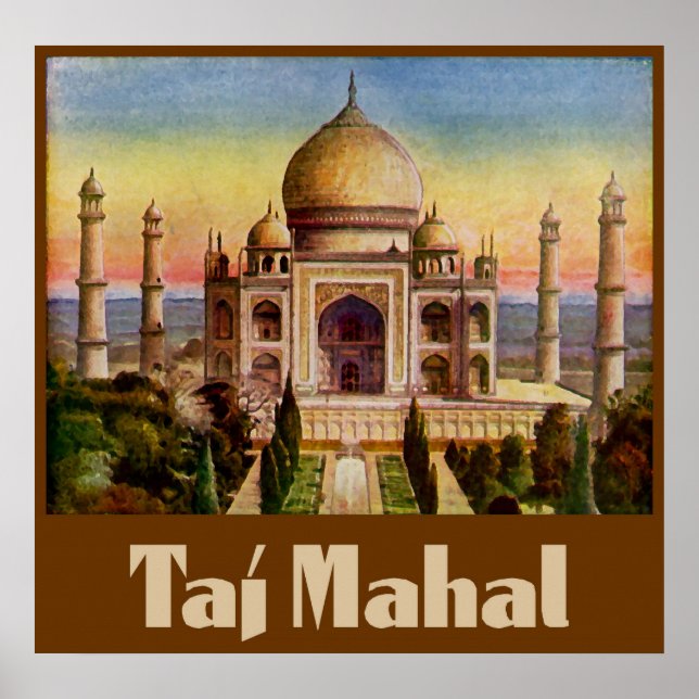 Vintage Taj Mahal Poster (Front)