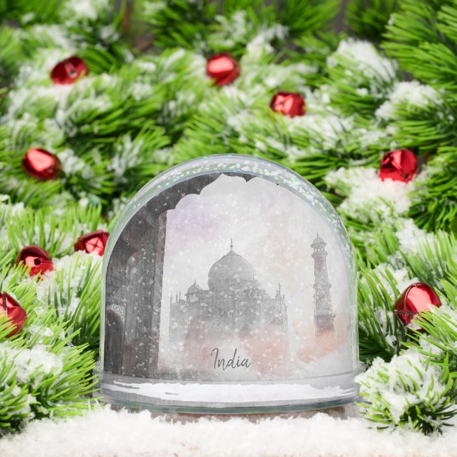 Vintage Taj Mahal Snow Globe – Retro India Travel  (Christmas)