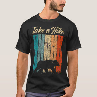 Vintage Take A Hike Outdoor Mountain Bear Hiking L T-Shirt