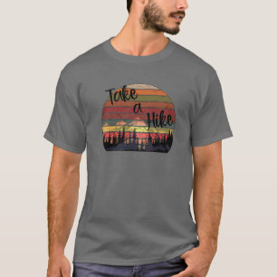 Vintage Take A Hike Sunset Hiker Hiking Camping Lo T-Shirt