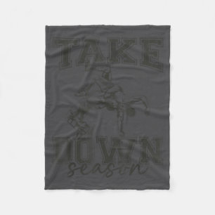 Vintage Take Down Season Wrestling Men Women Kids  Fleece Blanket