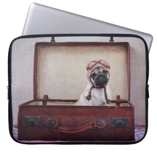 Vintage "Take me with you" Pug Puppy Laptop Sleeve