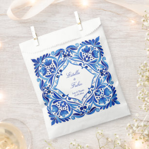 Vintage Talavera Azulejo blue tile wedding favours Favour Bags