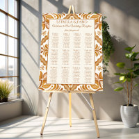 Vintage Talavera terracotta wedding seating plan