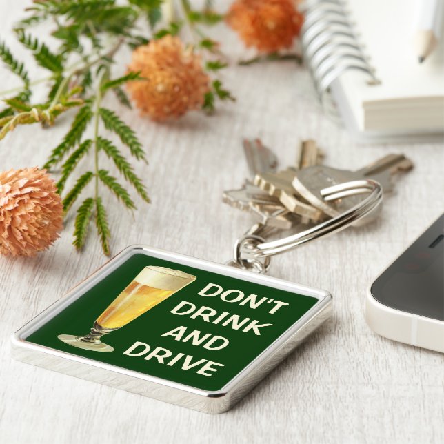 Vintage Tall Frosty Draft Beer, Alcohol Beverage Key Ring (Side)