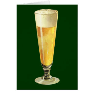 Vintage Tall Frosty Draught Beer, Alcohol Beverage