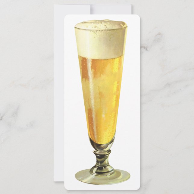 Vintage Tall Frosty Draught Beer, Birthday Party Invitation (Front)