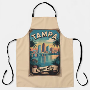 Vintage Tampa Florida Retro Travel Poster Art Apron