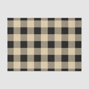 Vintage Tan and Black Buffalo Plaid Tissue Paper