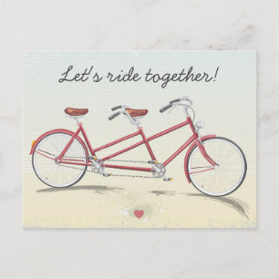 Vintage Tandem Bicycle Postcard