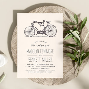 Vintage Tandem Bicycle Wedding Invitation