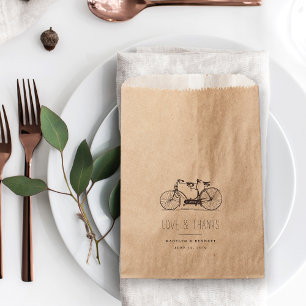 Vintage Tandem Bicycle Wedding Thank You Favour Bags