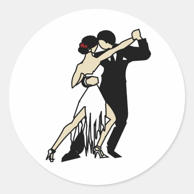 Vintage Tango Dancers Classic Round Sticker (Front)