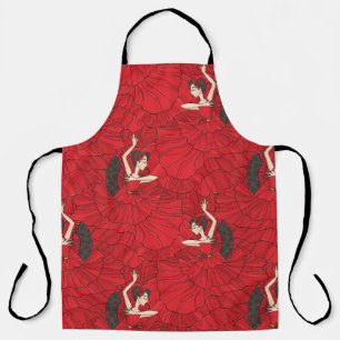 Vintage Tango Flamenco Dance Pattern Apron