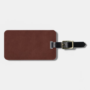 Vintage Tanned Leather Dark Brown Parchment Paper Luggage Tag