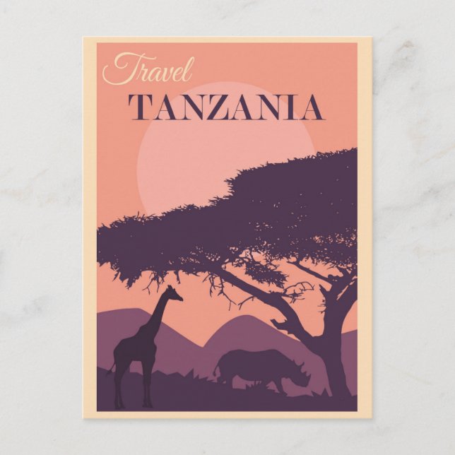 Vintage Tanzania Africa African Travel Postcard (Front)
