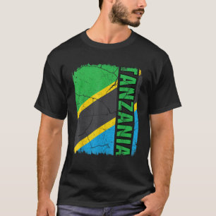 Vintage Tanzanian Flag Tanzania Pride Roots Herita T-Shirt