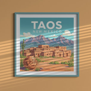 Vintage Taos New Mexico Poster