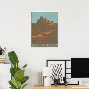 Vintage Taos Pueblos New Mexico, Travel Poster Art