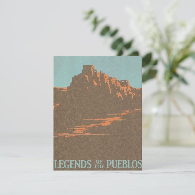 Vintage Taos Pueblos New Mexico, Travel Poster Art (Standing Front)