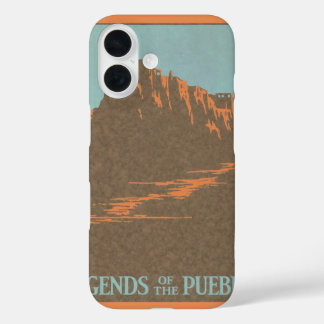 Vintage Taos Pueblos New Mexico, Travel Poster Art iPhone 16 Case