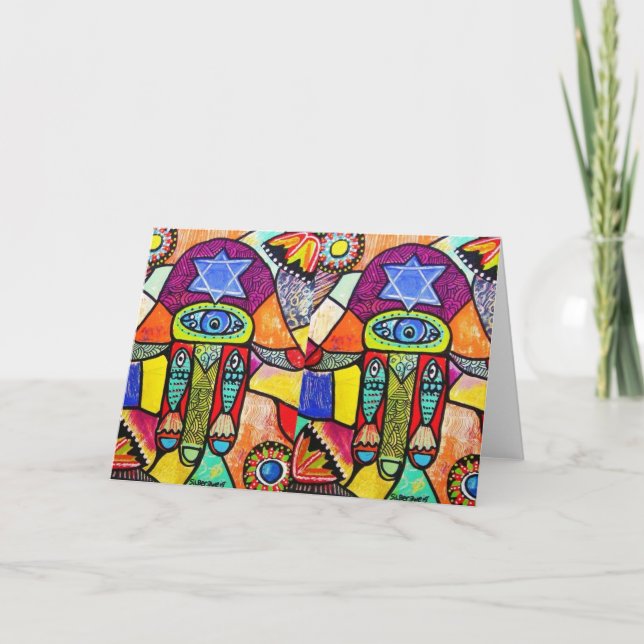 Vintage Tapastry Hamsa Card (Front)