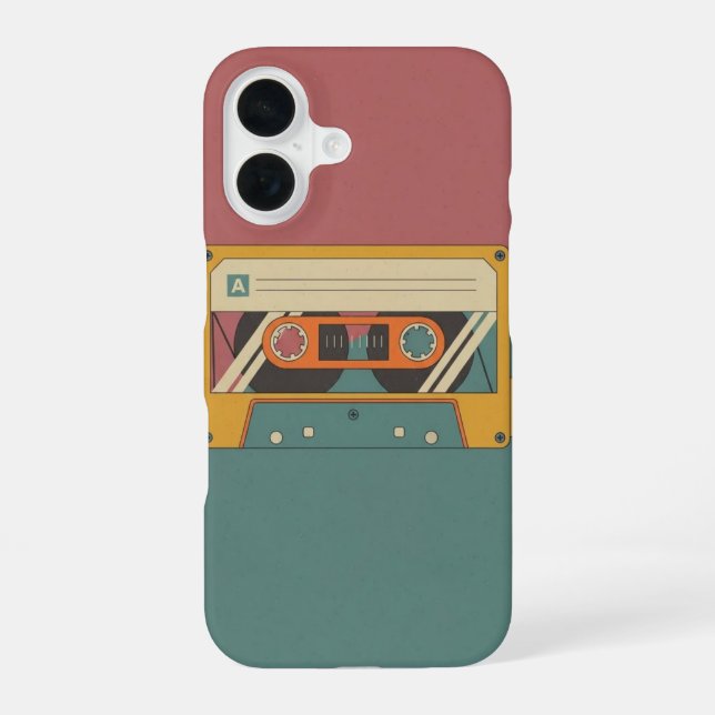 Vintage Tape Cassette iPhone 16 Case (Back)