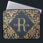 Vintage Tapestry William Morris Monogram Laptop Sleeve<br><div class="desc">This simple yet elegant design features an elegant William Morris inspired pattern in sage green,  dark blue,  and tan and rust floral. Protect your laptop or tablet in stye. Add a name to personalise it. Makes a great Christmas or Mother's Day gift. Created by Simply Farmhouse Press.</div>