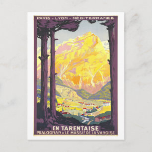 Vintage Tarentaise Travel Poster Postcard