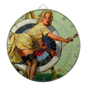 Vintage Target Archery Pinup Girl Dartboard