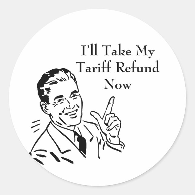 Vintage Tariff Refund Check Classic Round Sticker (Front)