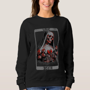 Vintage Tarot Card Death Women Love Occult Satan H Sweatshirt
