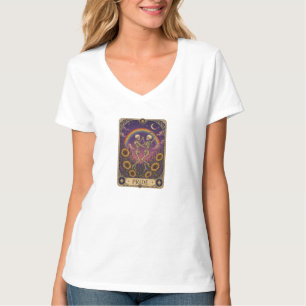 Vintage Tarot Card Pride Dancing Skeletons Sunflow T-Shirt