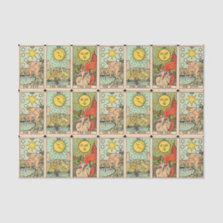 Vintage Tarot Cards Sun Moon Stars Tissue Paper
